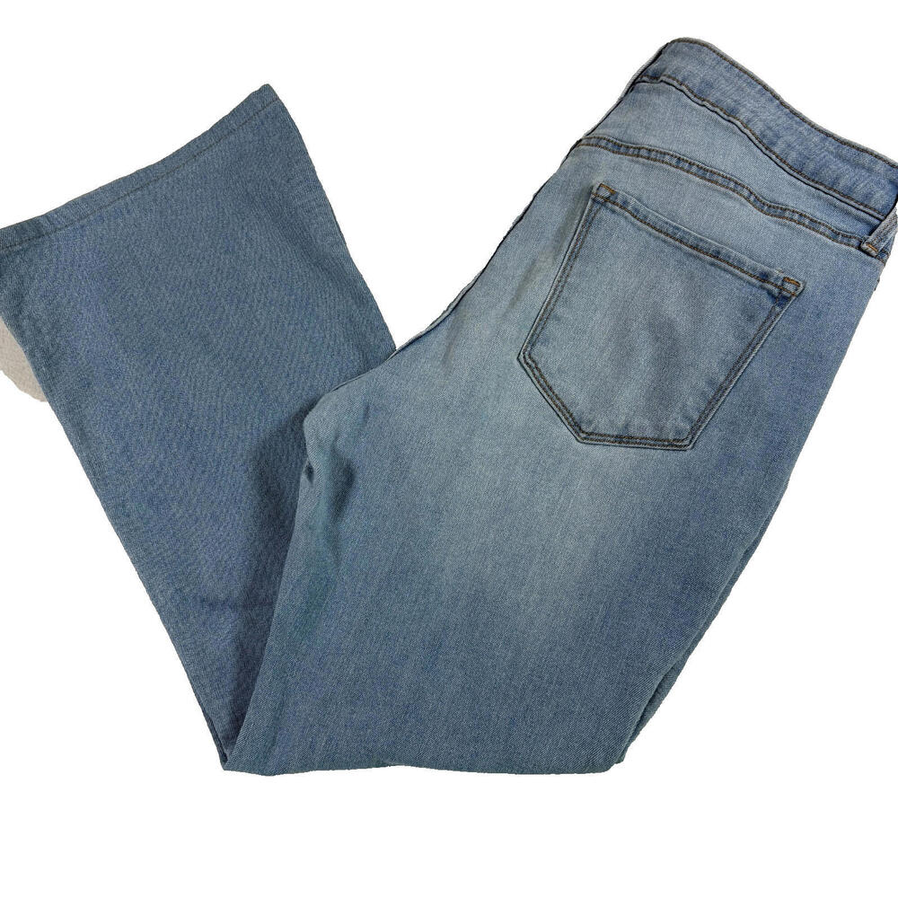 Old Navy Womens Jeans 14 High Rise Wow Flare Baggy Y2K Light Wash Distressed